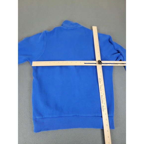 Lacoste Sweater Mens Medium Blue Half Zip Pullover Logo Cotton Casual Made Peru - Picture 9 of 12
